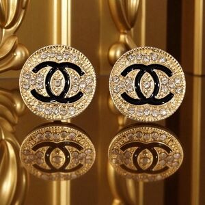 Black And Gold Bling Earrings